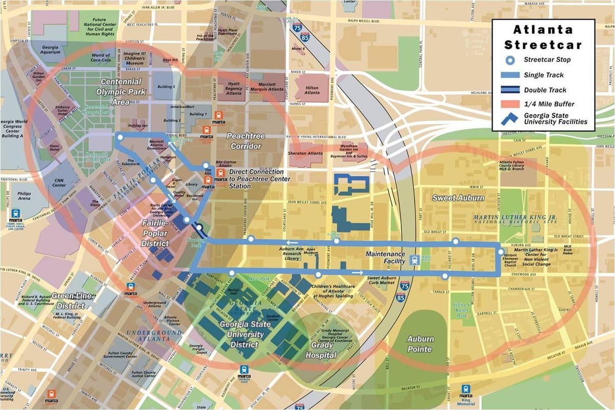 mapa električka Atlanta