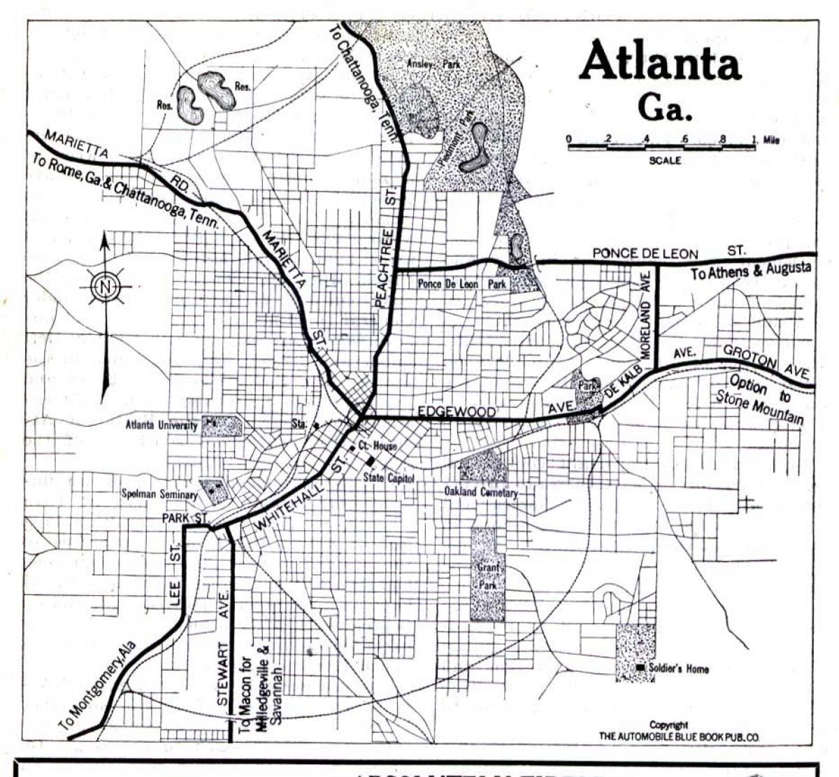 mapa z Atlanta Georgia