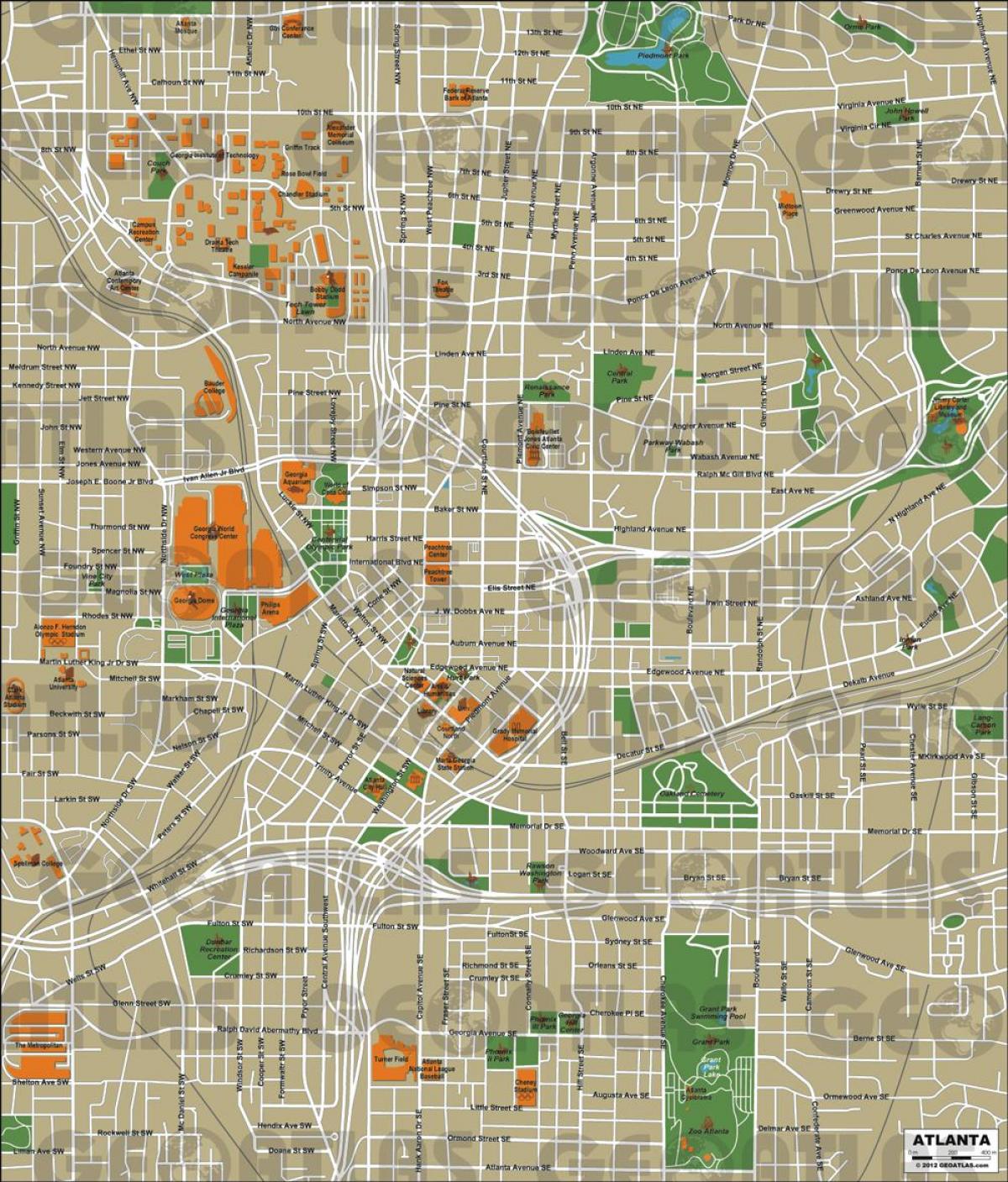mesto Atlanta mapu