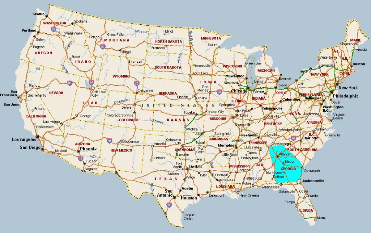 mapa Georgia, USA