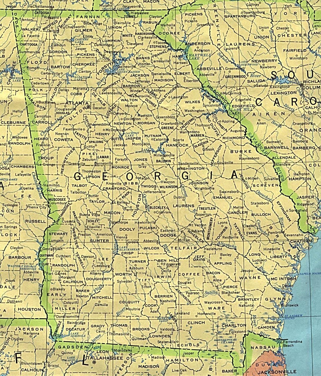 mapa Gruzínsko mestá