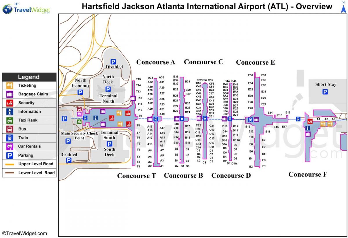 mapa Hartsfield letisko Jackson
