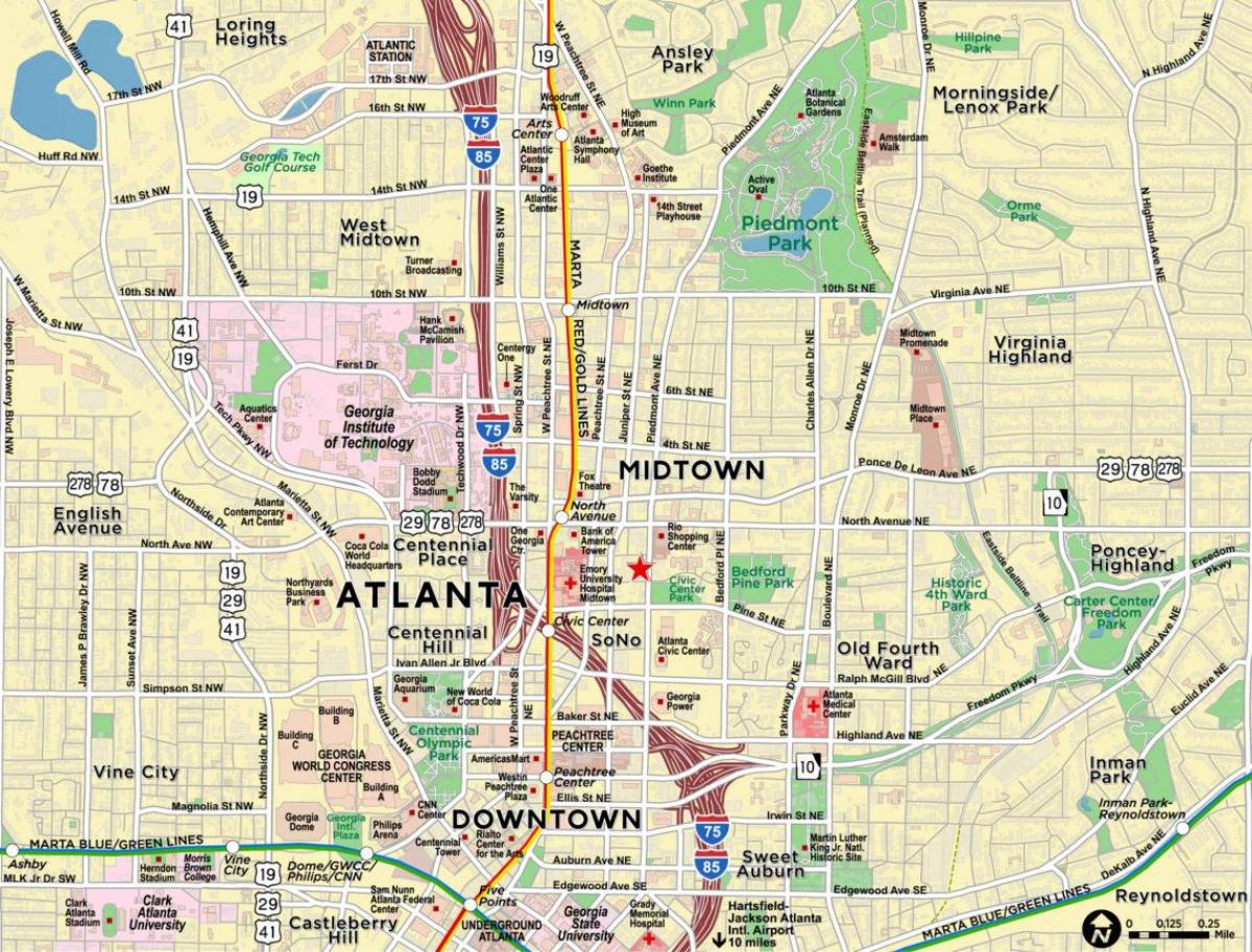 mapa midtown Atlanta