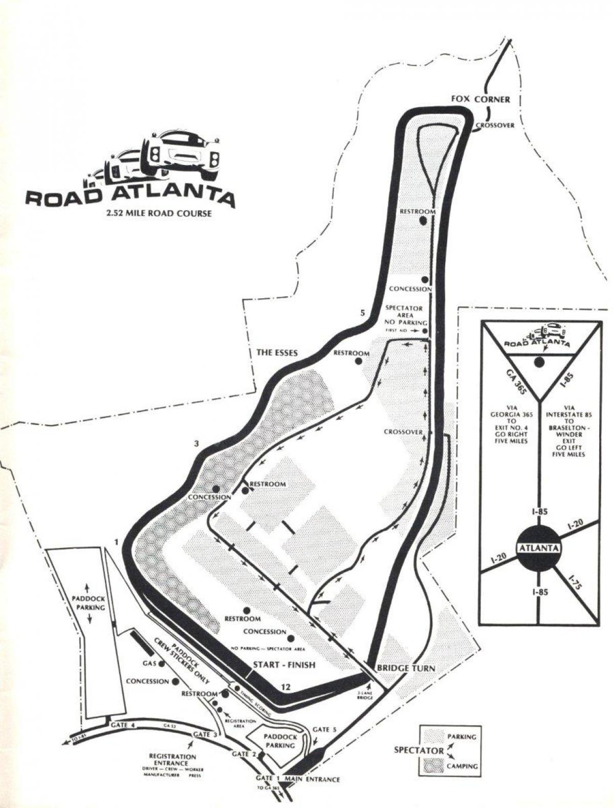 mapa road Atlanta trati