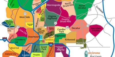 Atlanta Georgia na mape