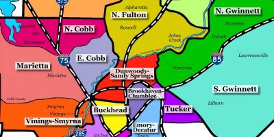 Mapu Atlanty predmestia