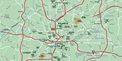 Atlanta oblasť mapu